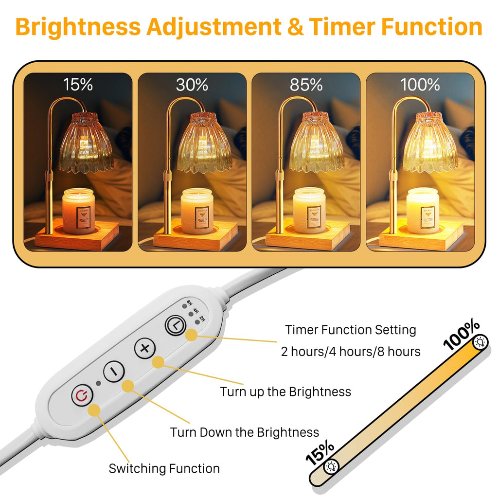 Dual Bulbs Dimmable Adjustable Height Candle Warmer V979944