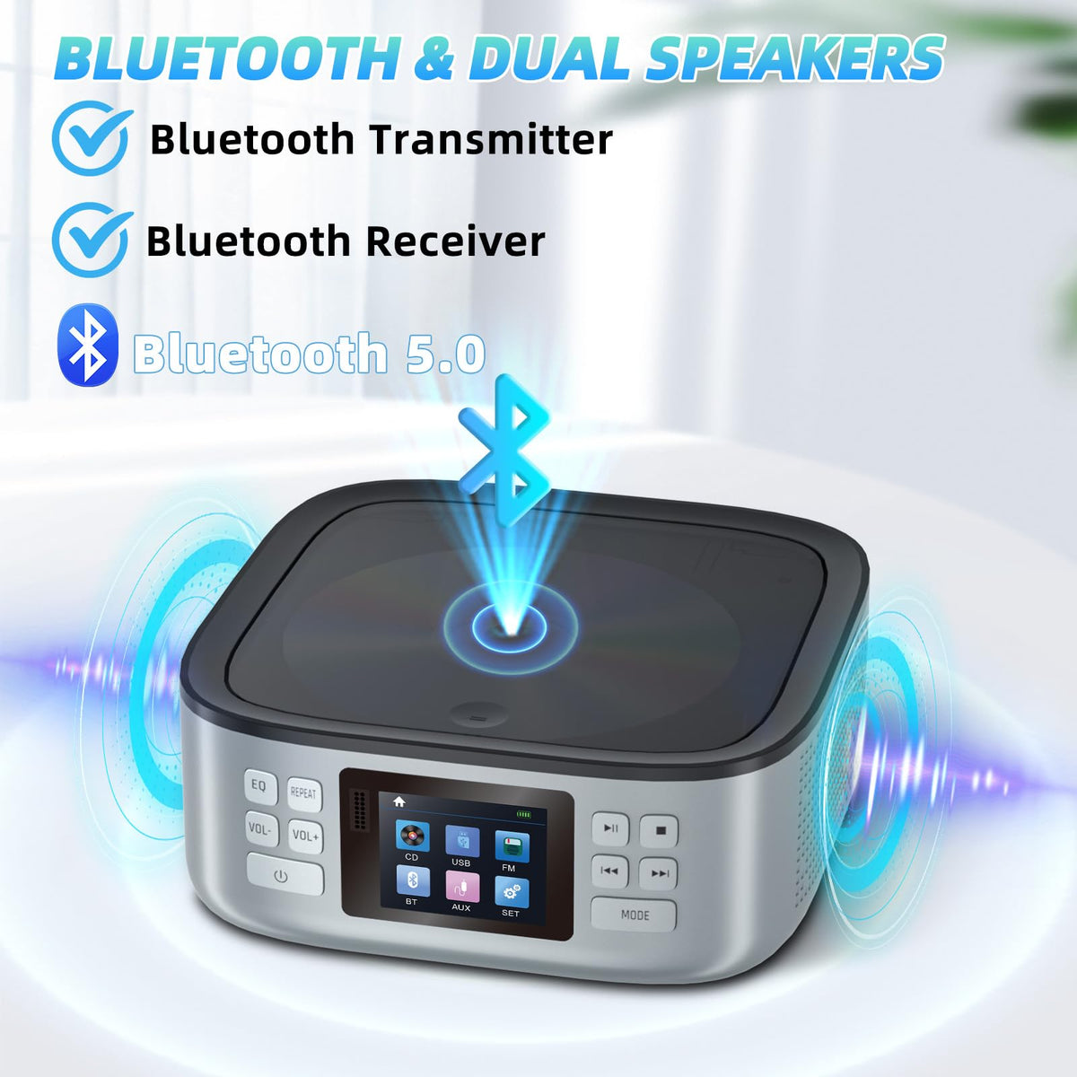 Portable CD Player with Bluetooth and LCD Screen S73112