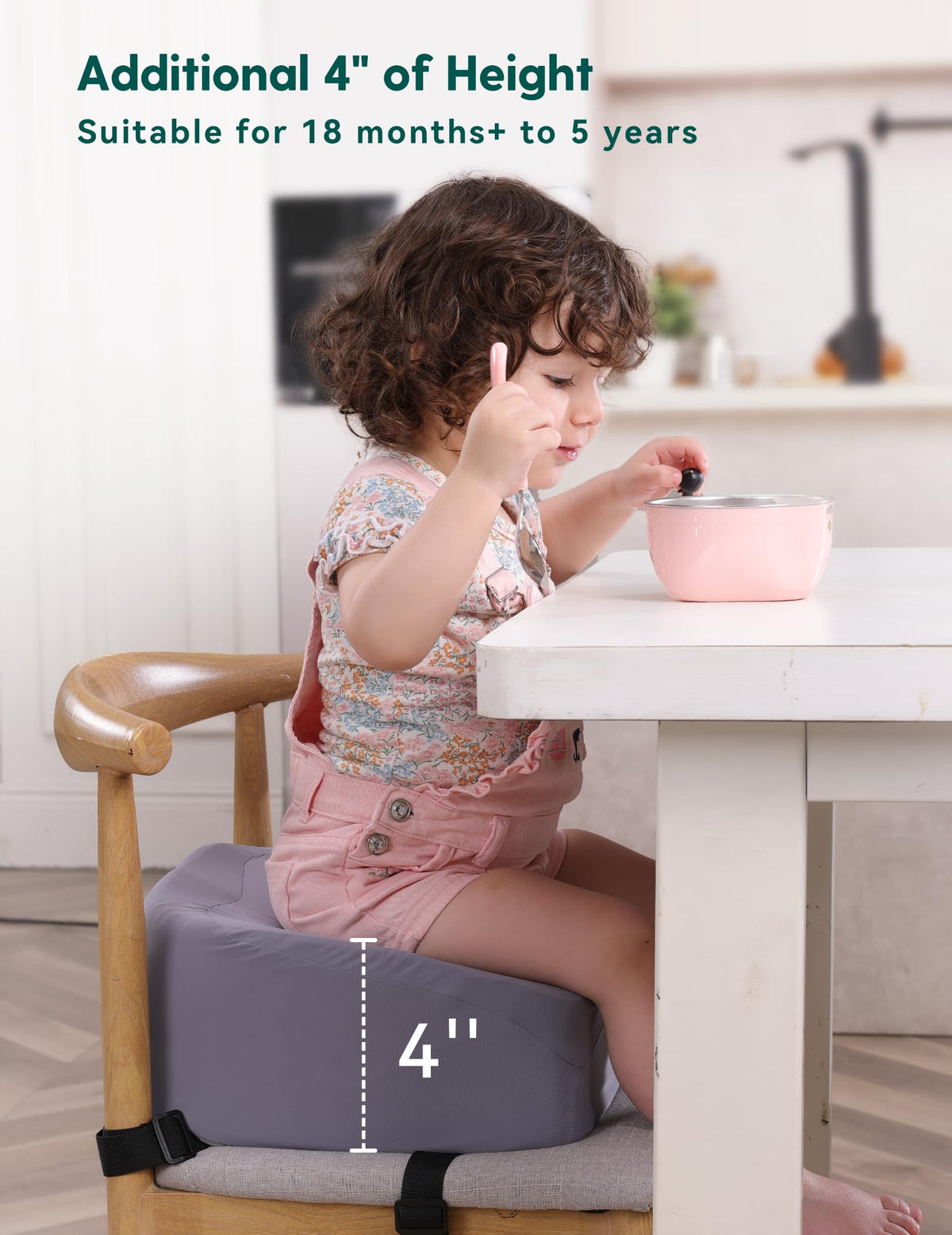 Booster Seat for Kitchen Chair, Dark Grey W37766