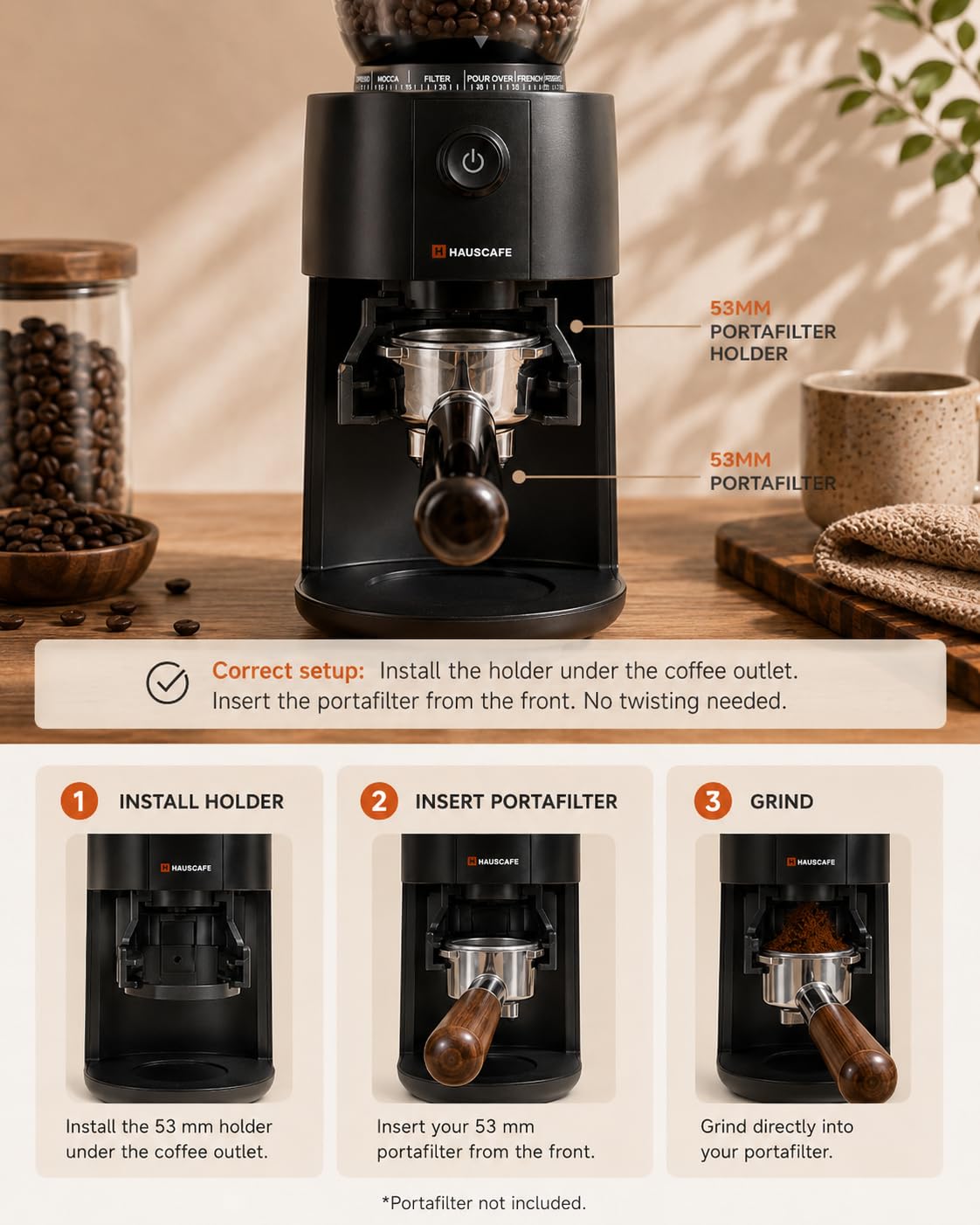 Electric Burr Coffee Grinder with 38 Grind Settings, Black S129