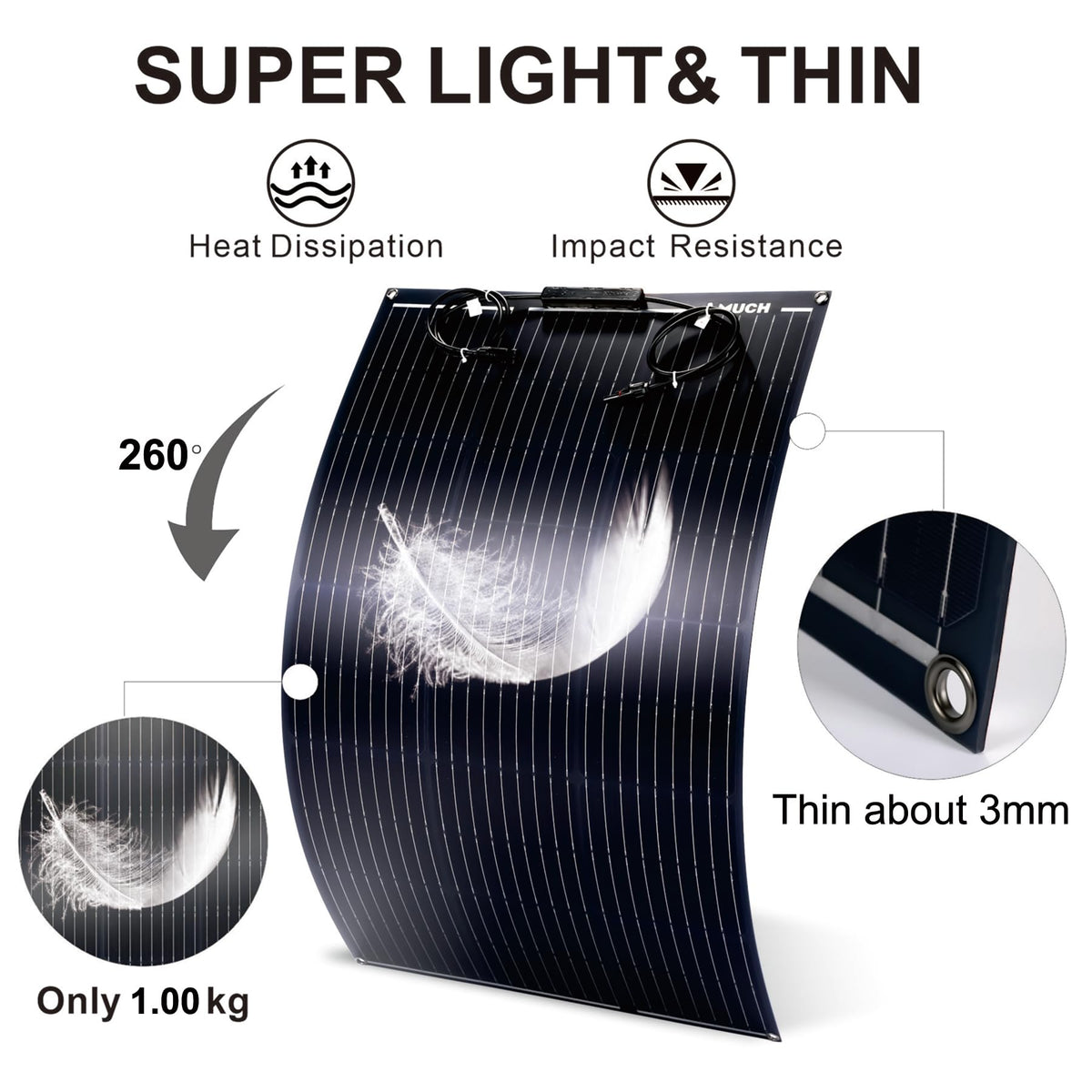 200W Flexible Solar Panel Kit 12V Mono 30A PWM Controller K927