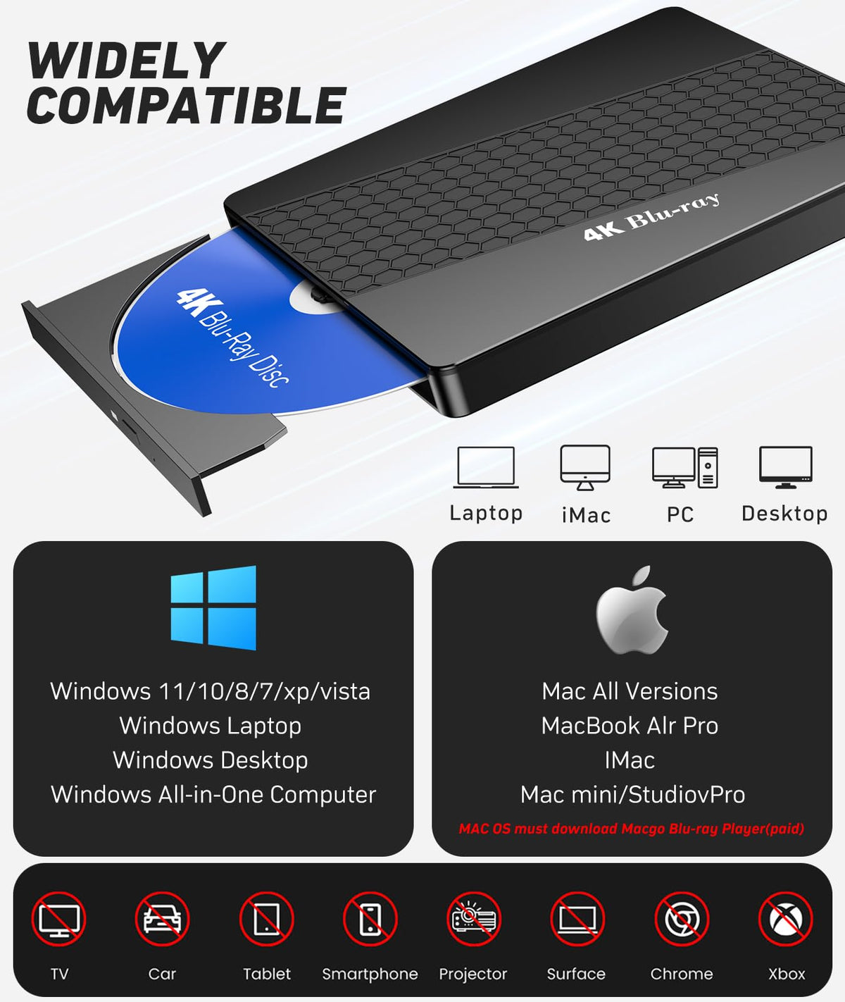 4k Blu Ray Drive with Carry Case T6853
