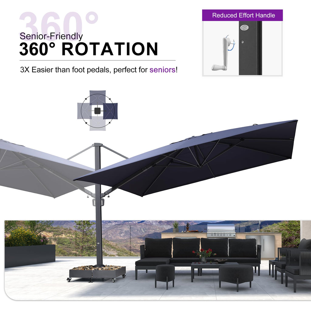 13' X 13' Navy Blue Cantilever Patio Umbrella W42514