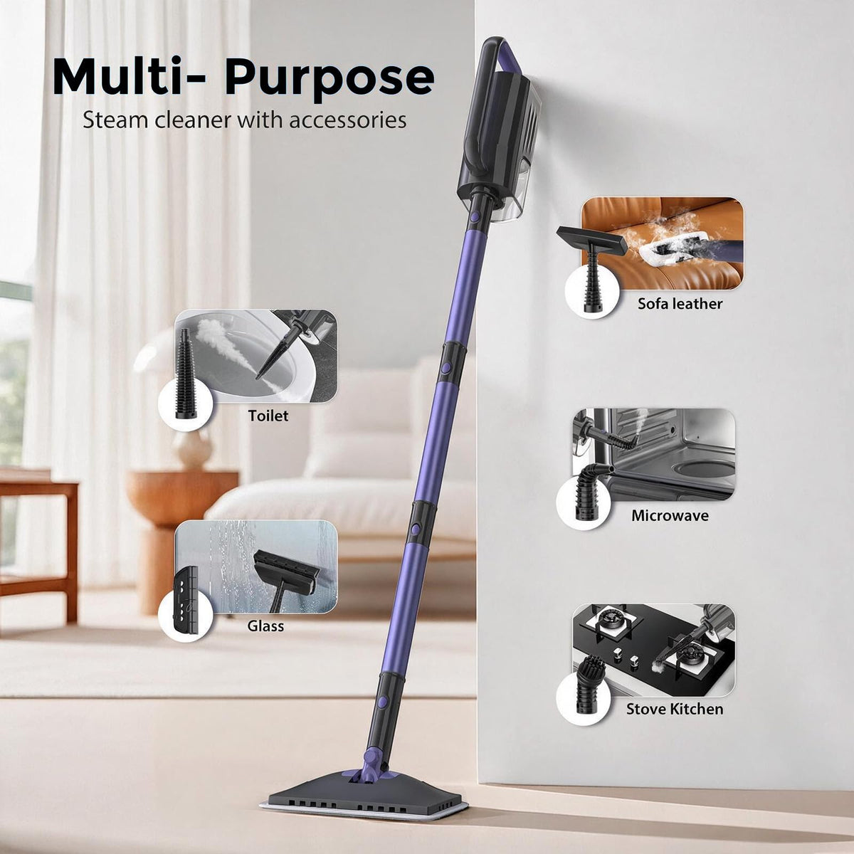 6-in-1 Lightweight Steam Mop with 23FT Cable G5902