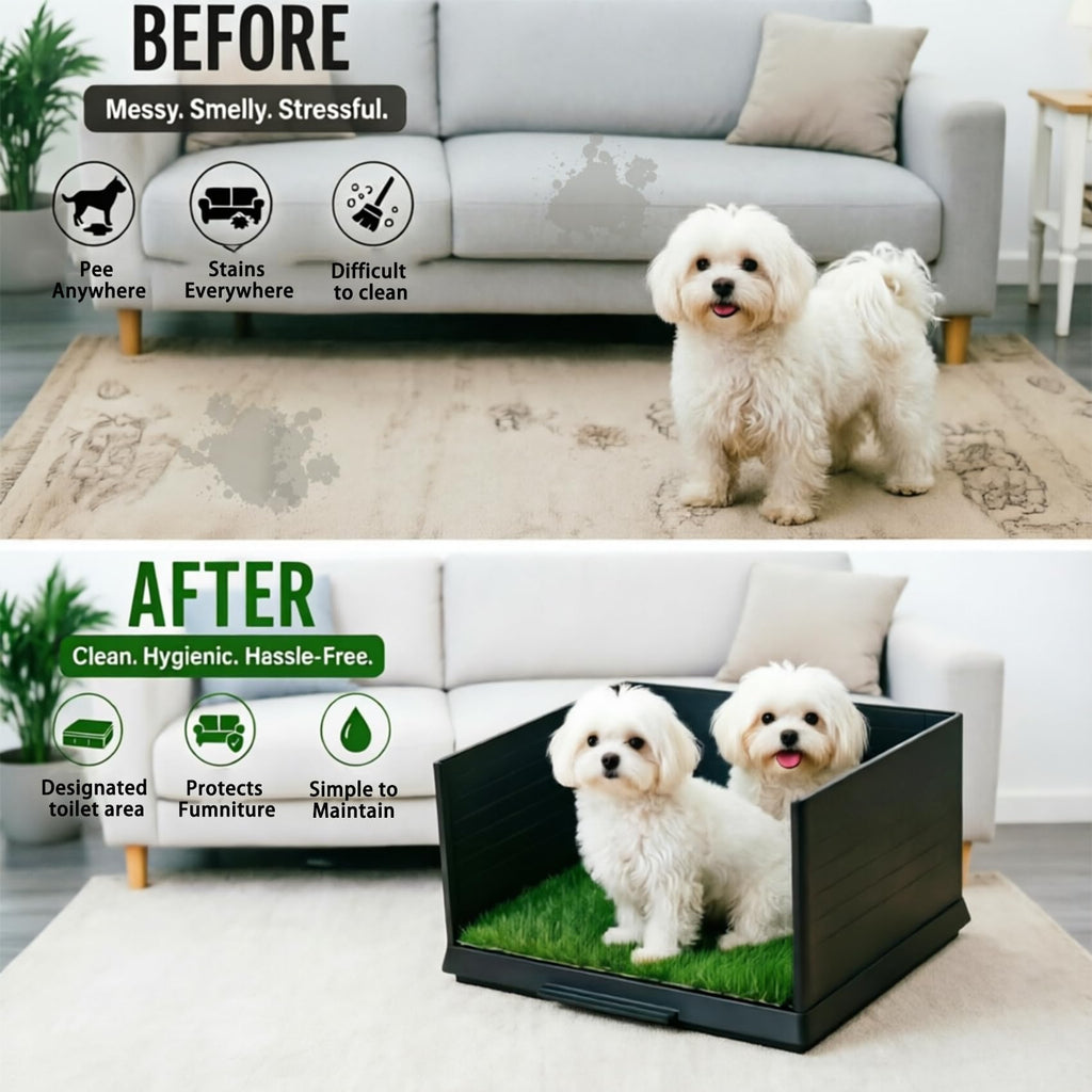 30"×20" Artificial Grass Dog Potty Tray X81197