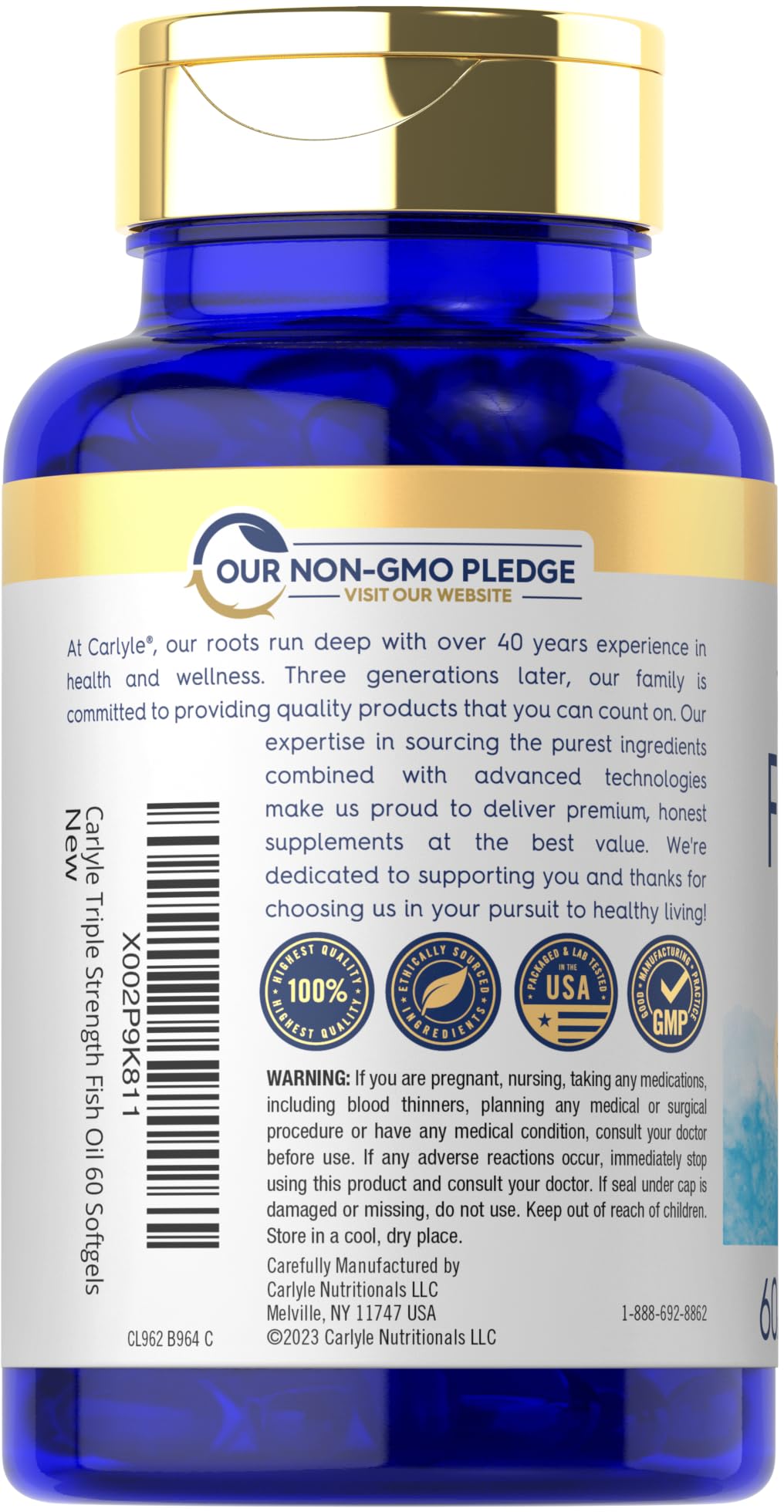 Omega 3 Fish Oil 1400 mg 60 Softgels L9250