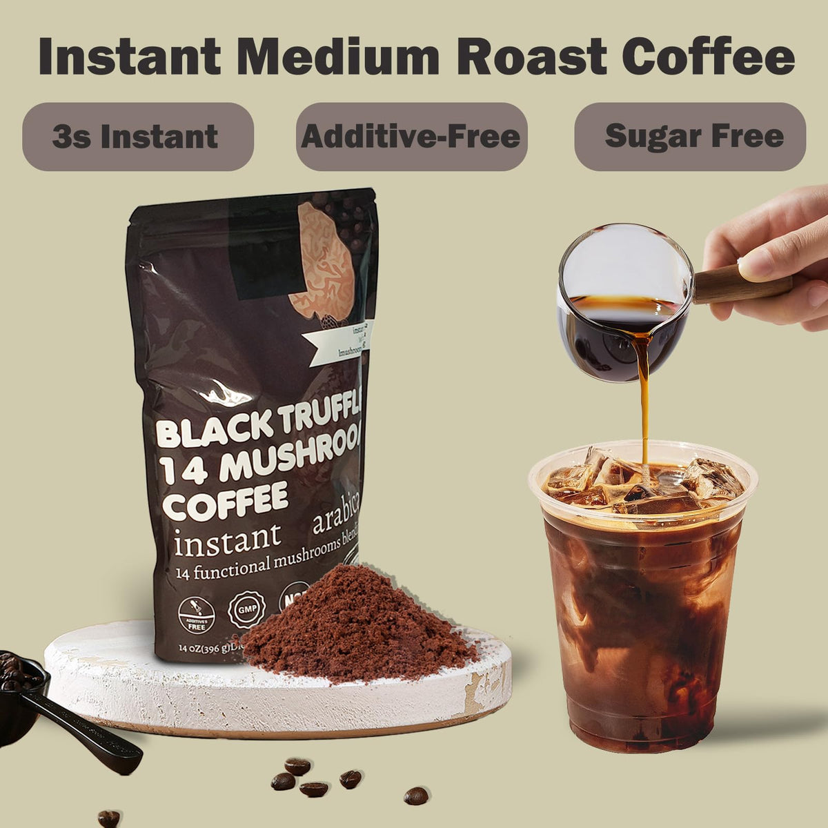 14 in 1 Mushroom Coffee Medium Roast Instant 396g U129188