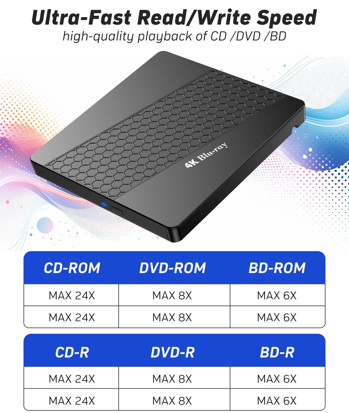 4k Blu Ray Drive with Carry Case T6853