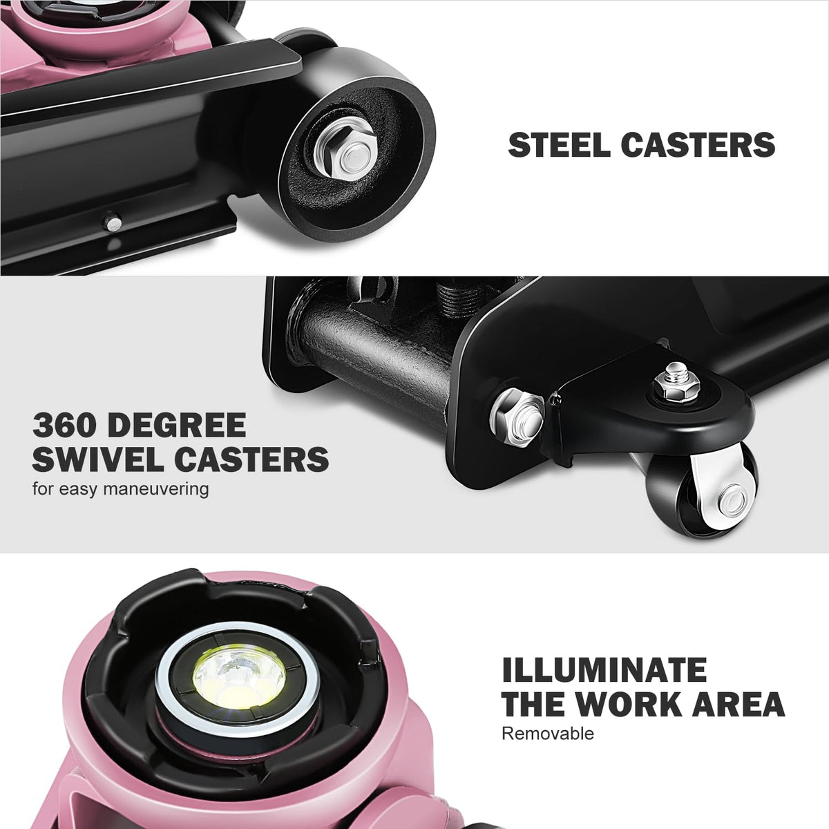 Low Profile Hydraulic Trolley Floor Jack 2.5 Ton Pink M4095