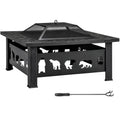 32 Inch Square Wood Burning Fire Pit Table M254