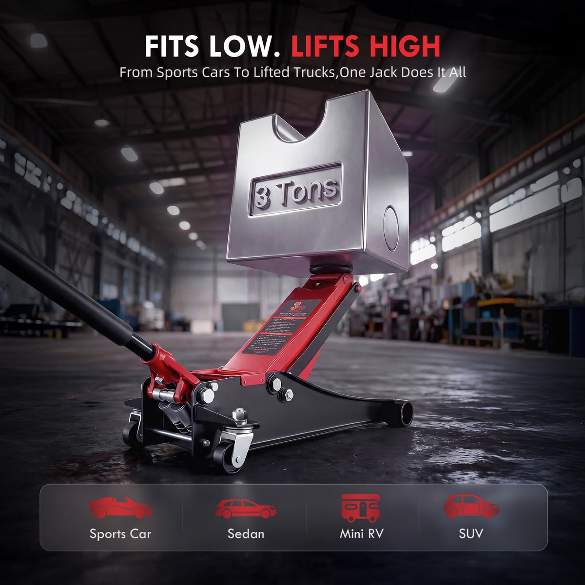 3 Ton Low Profile Hydraulic Floor Jack T358093