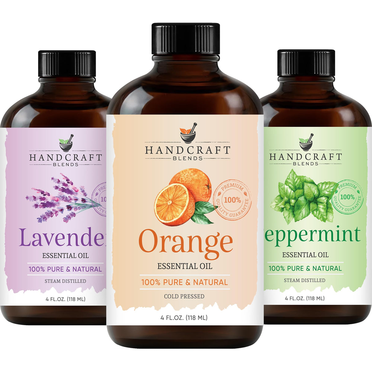 100% Pure & Natural Orange, Lavender, Peppermint Essential Oil Blend 4 Fl. Oz M236