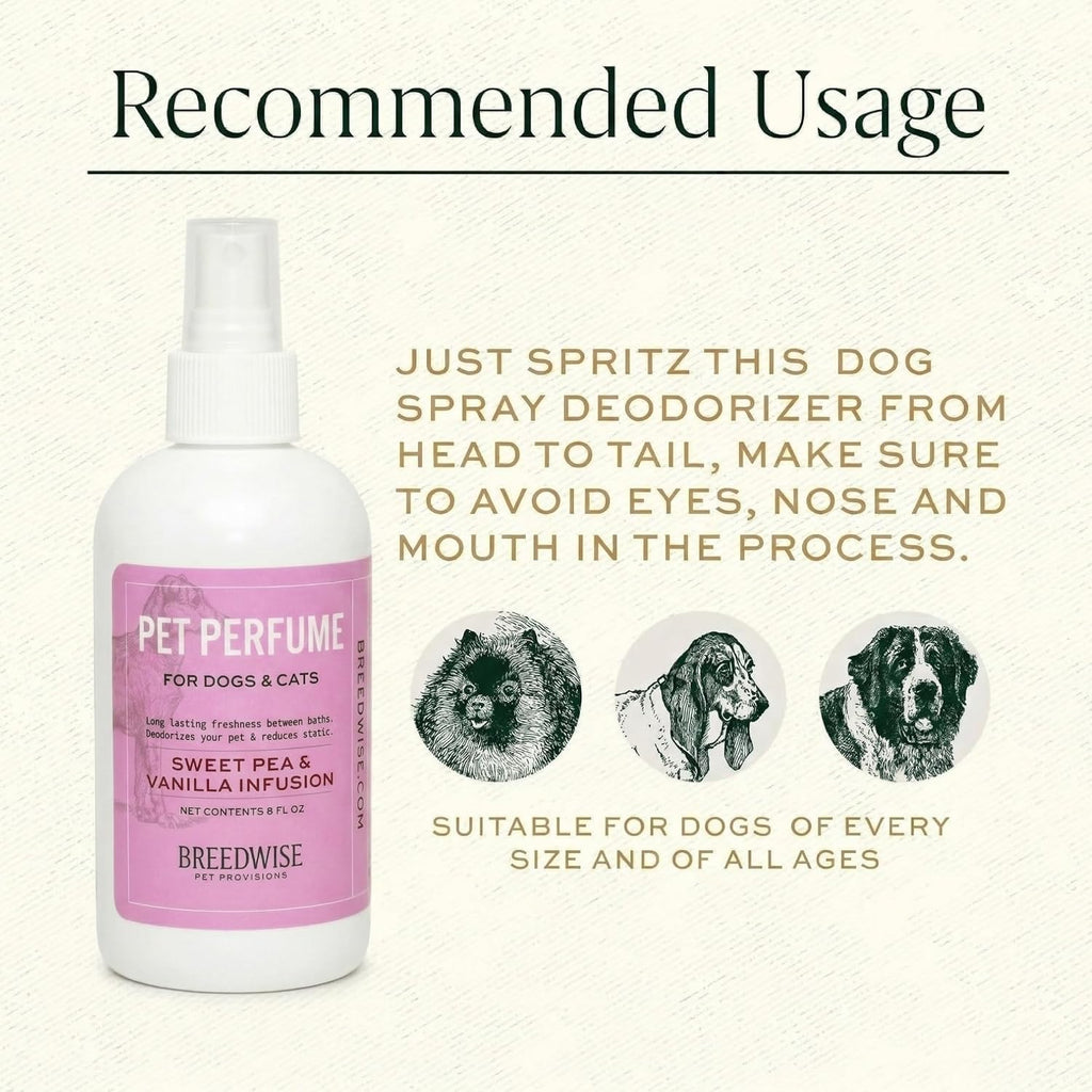 Sweet Pea & Vanilla Dog Perfume Spray 8 Oz Q214
