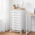 8 Drawer Rolling Storage Cart with Wooden Tabletop O2780