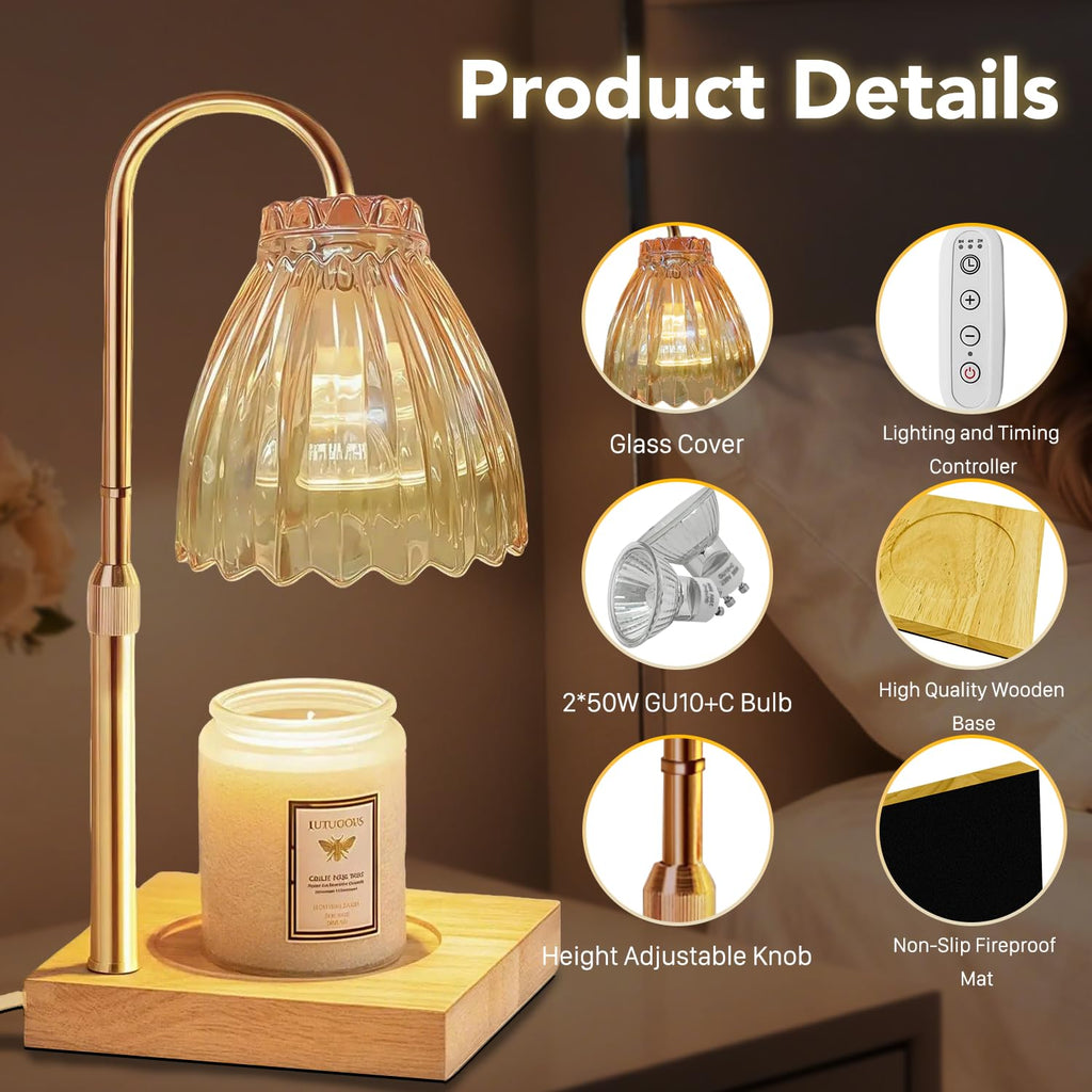 Dual Bulbs Dimmable Adjustable Height Candle Warmer V979944