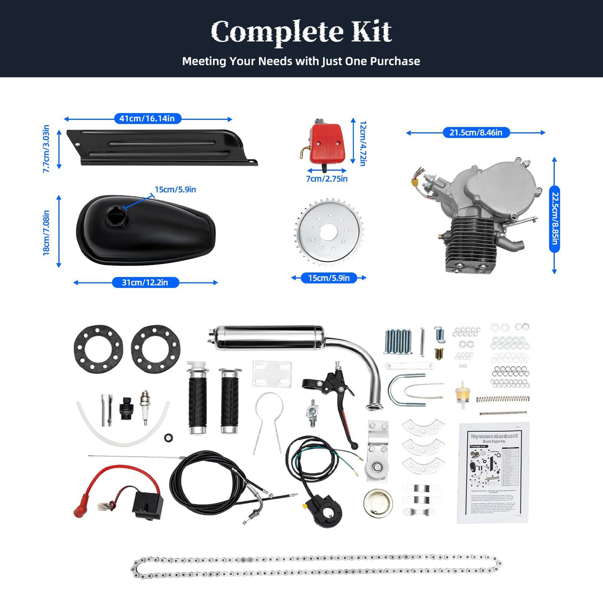 2 Stroke Bicycle Engine Kit with 36 Tooth Sprocket L8937