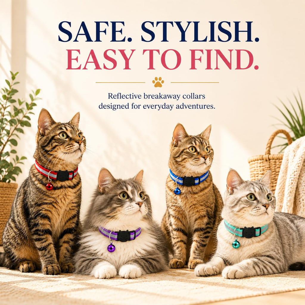 Reflective Breakaway Cat Collar with Bell 12-Pack U4687
