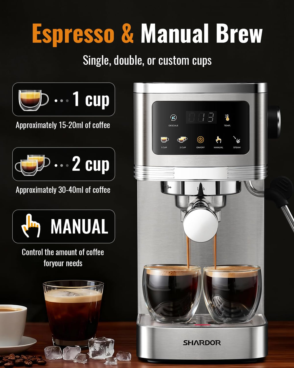 20 Bar Espresso Machine with Milk Frother and Touchscreen P382860
