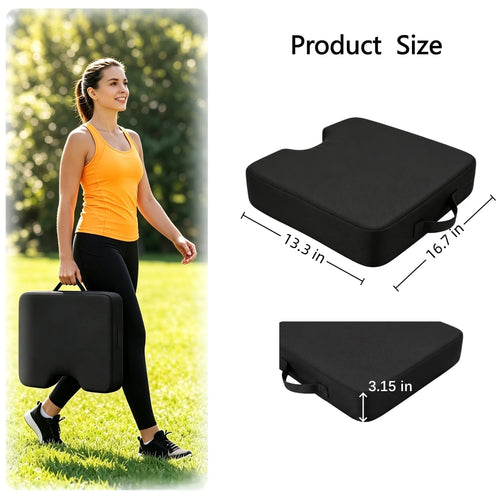 2 Pack Extra Thick Portable Bleacher Seat Cushions with Handle E188727