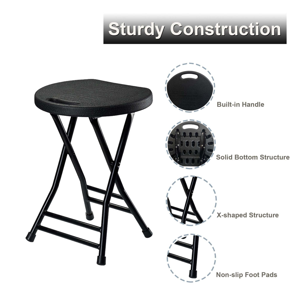 Folding Stool with Handle and Non-Slip Feet N54290