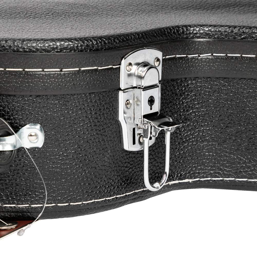 Wooden Hard-Shell Electric Guitar Case with Lock Latch Padding G15987
