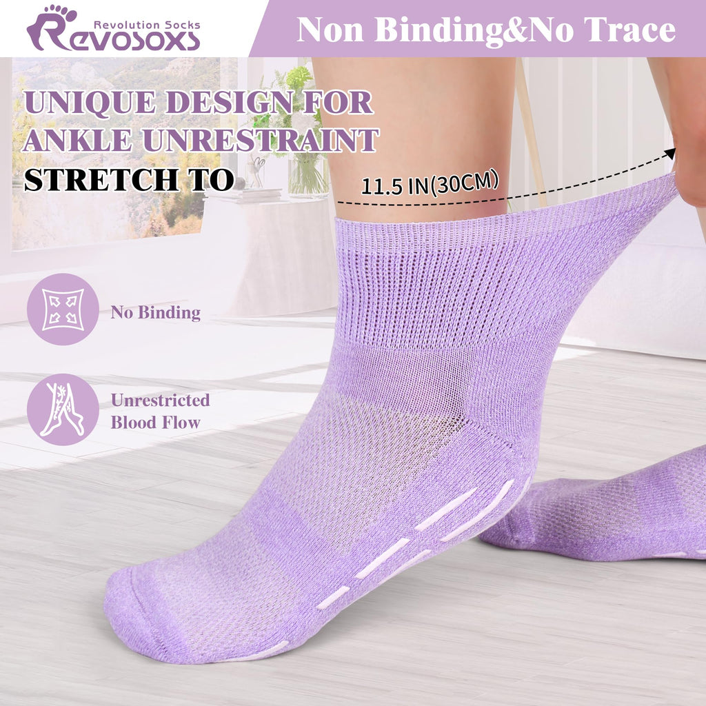 Non Slip Seamless Diabetic Ankle Socks 5 Pairs F8058