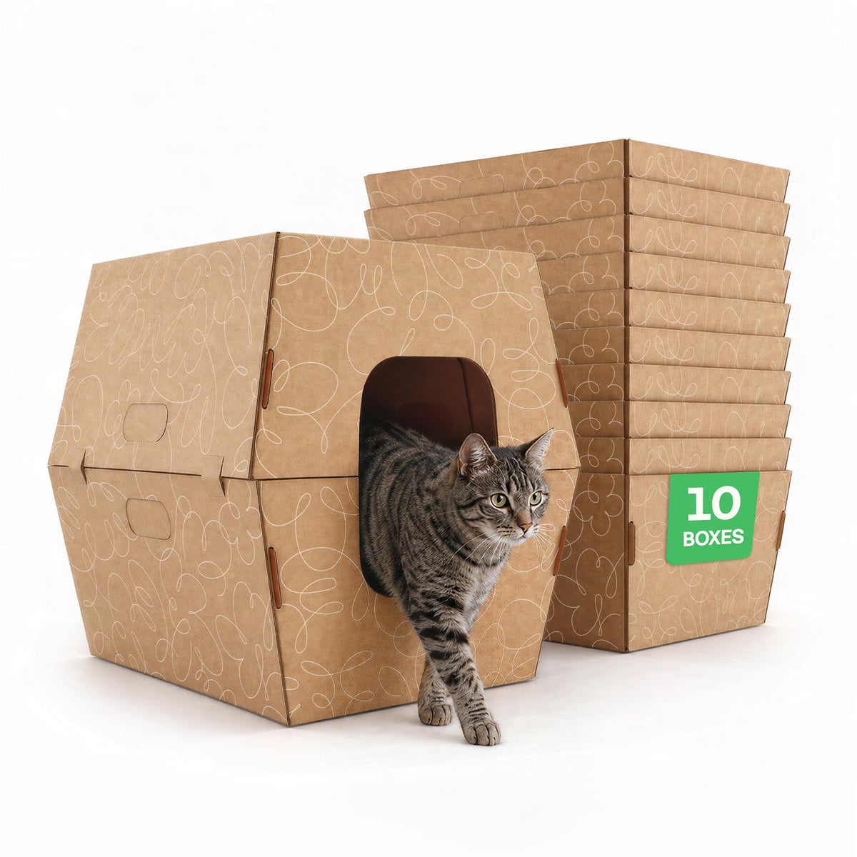 10 Pack Extra Large High Sided Leak Resistant Cardboard Cat Litter Boxes L193455