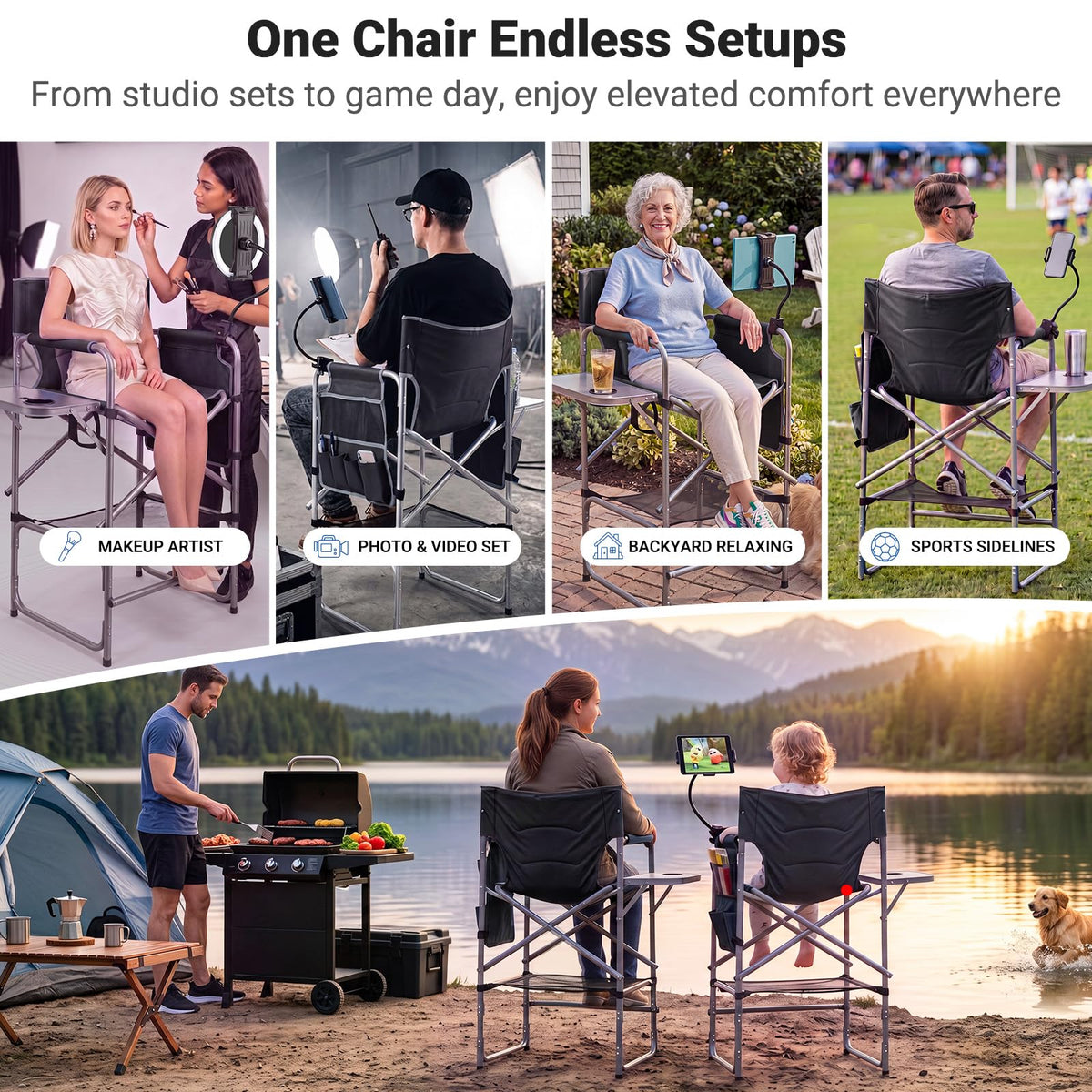 Foldable Directors Chair with Tablet Holder S153934