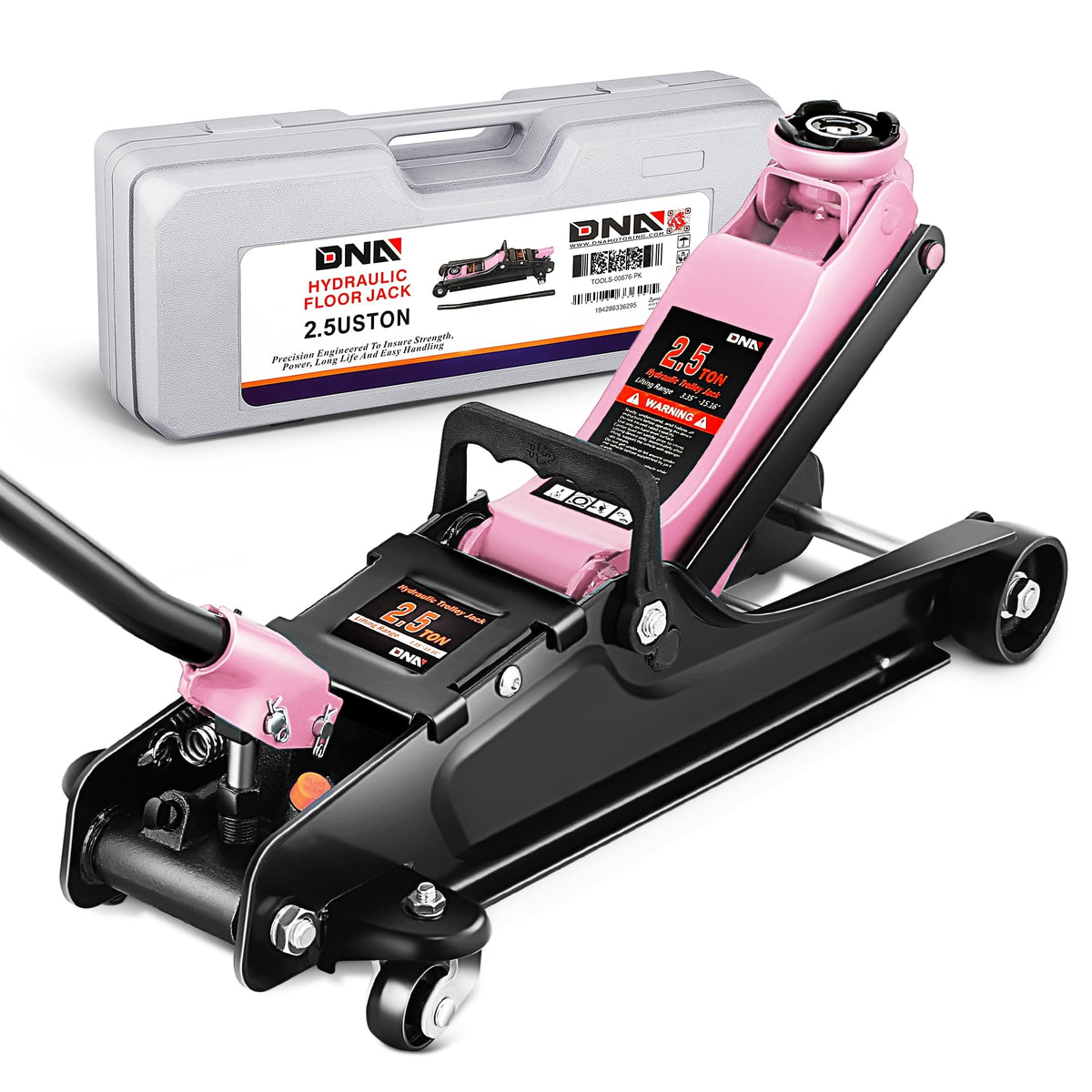 Low Profile Hydraulic Trolley Floor Jack 2.5 Ton Pink M4095