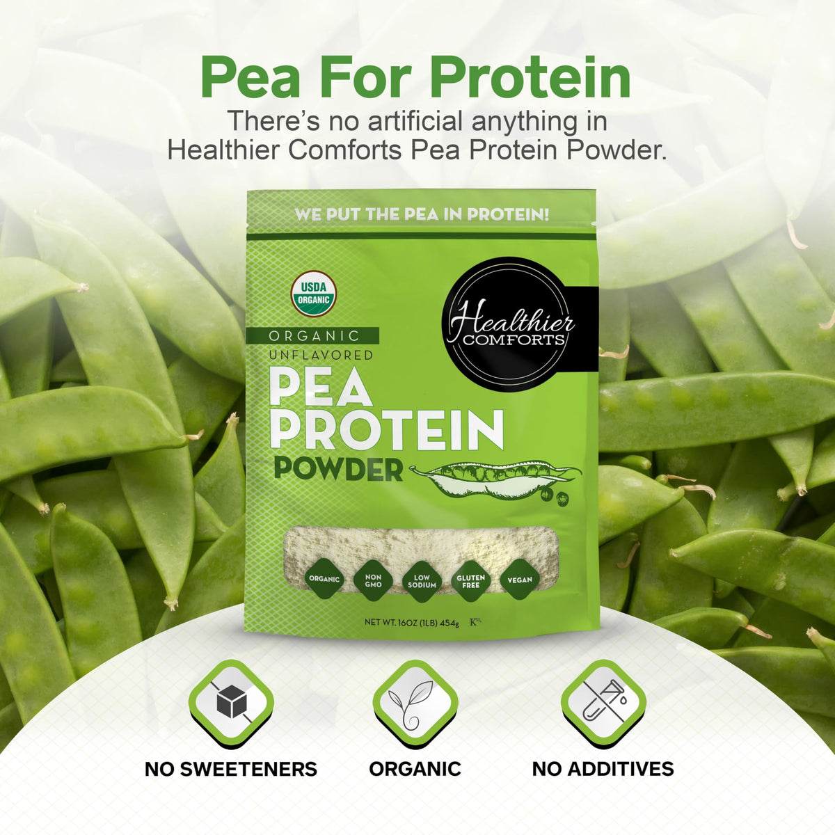 Organic Unflavored Pea Protein Powder 1 lb H356
