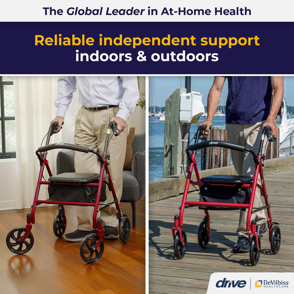 Red Rollator Walker with Seat I584