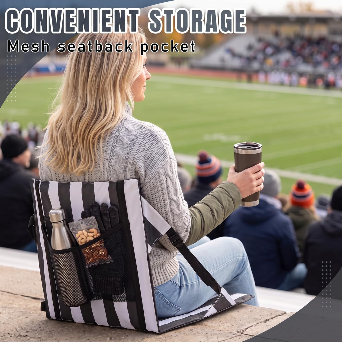 2 Pcs Foldable Stadium Bleacher Seat F636155