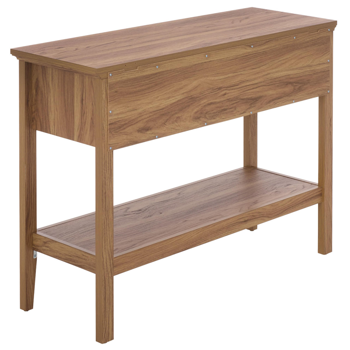 Oak 2-Drawer Console Table with Shelf Storage D350