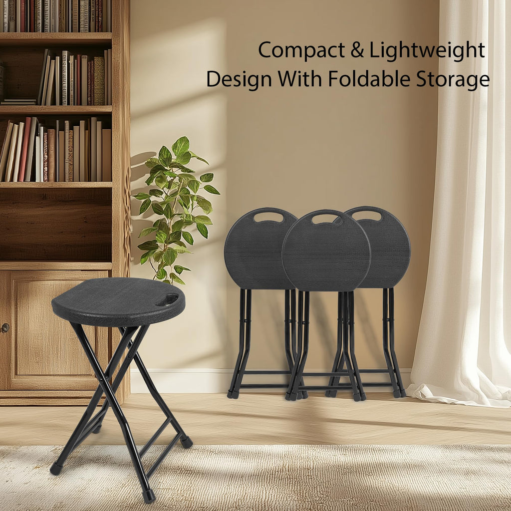 Folding Stool with Handle and Non-Slip Feet N54290