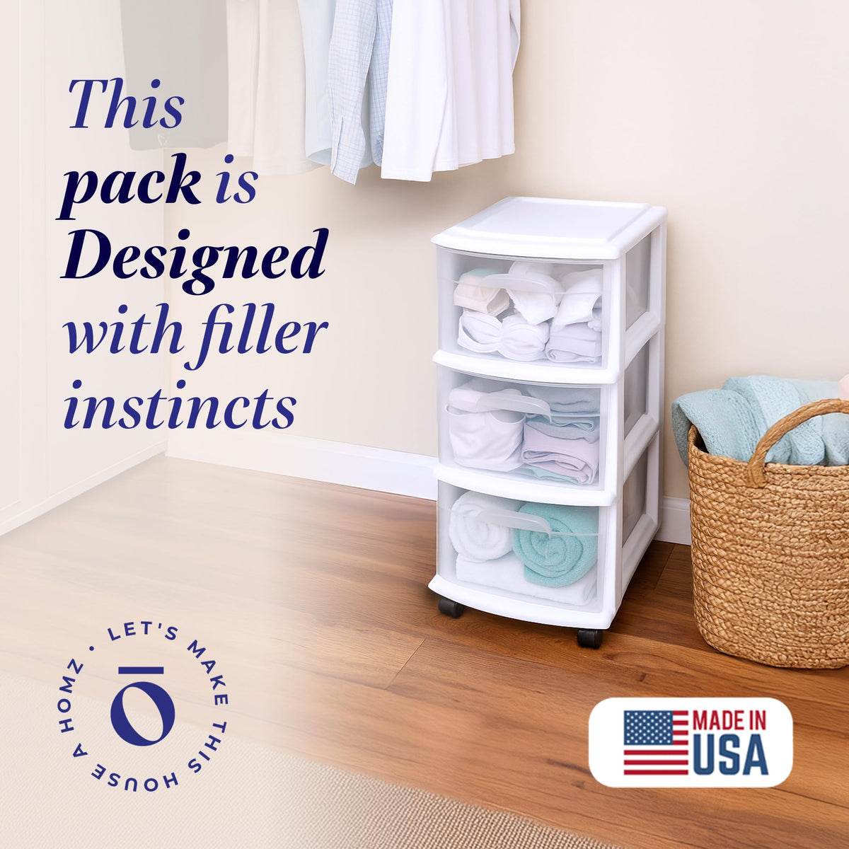 3-Tier Storage Cart with Removable Wheels C266135