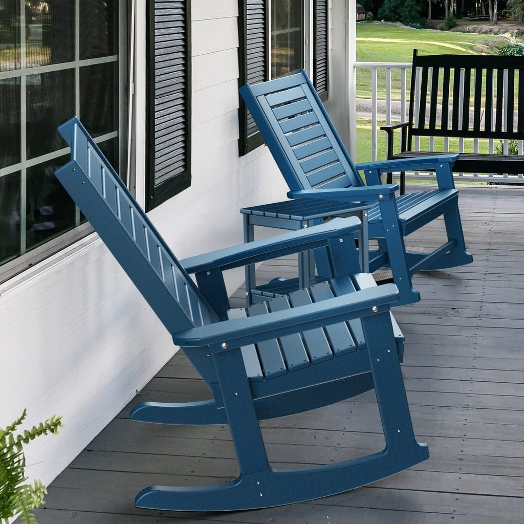 Oversized Outdoor Rocking Chairs Set of 2 Blue K930749