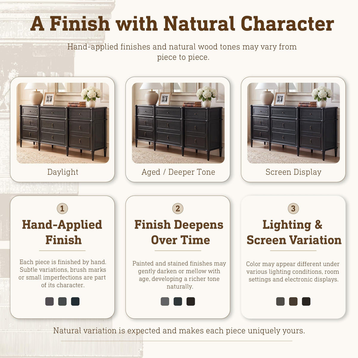 63" 9-Drawer Wood Dresser with Power Outlet, Black D651873