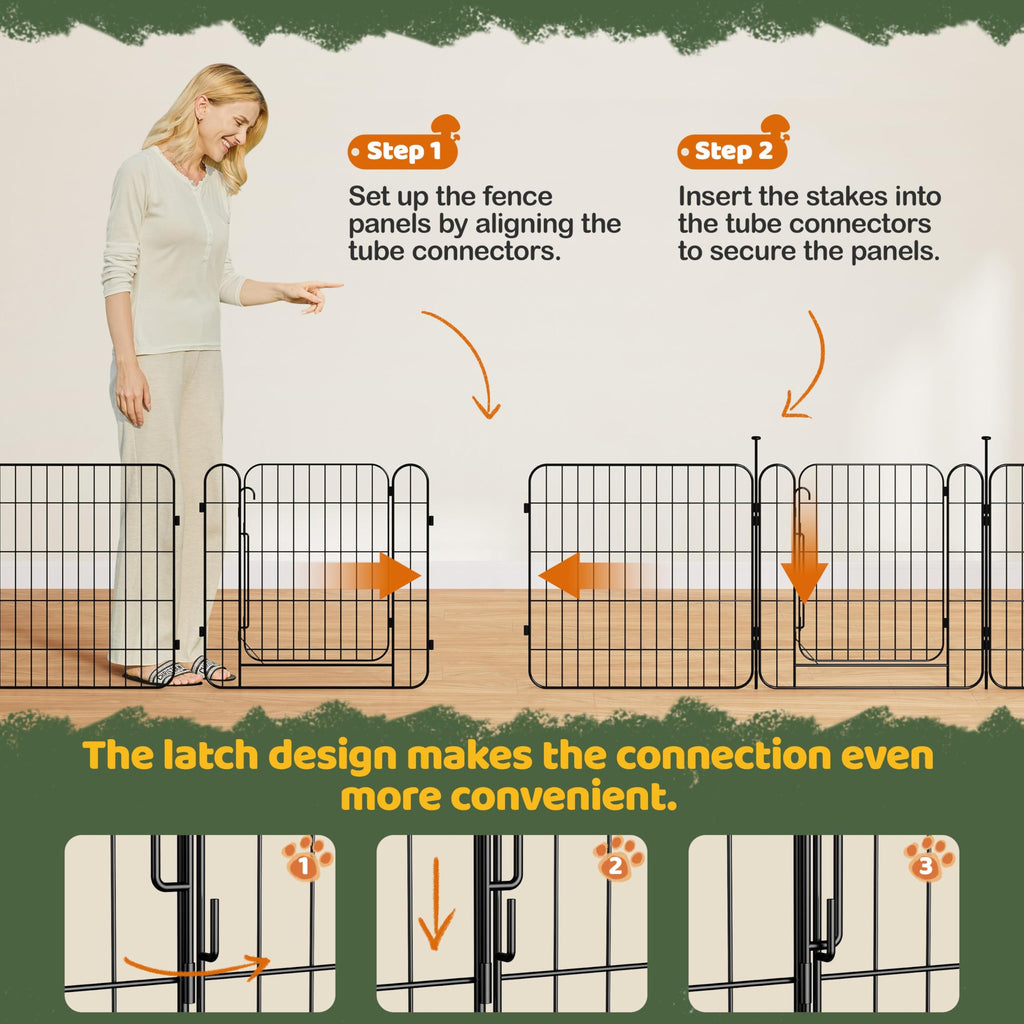 24in 8-Panel Expandable Dog Playpen I6357