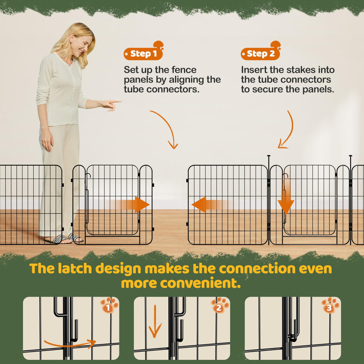 24in 8-Panel Expandable Dog Playpen I6357