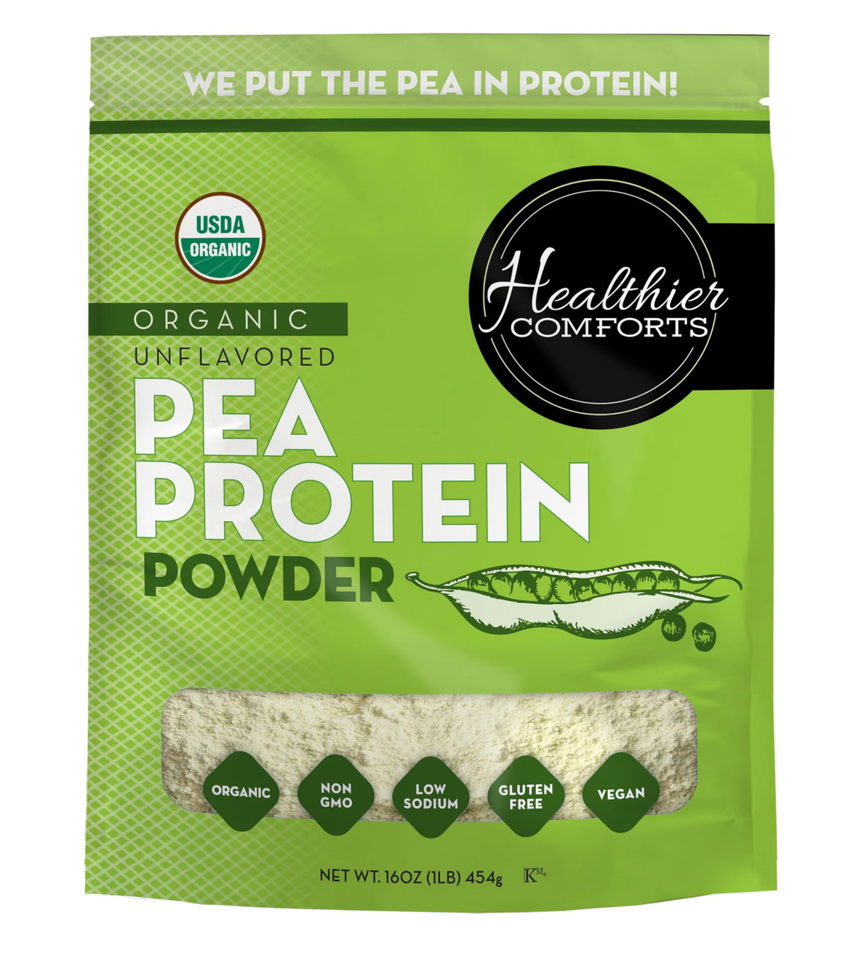 Organic Unflavored Pea Protein Powder 1 lb H356