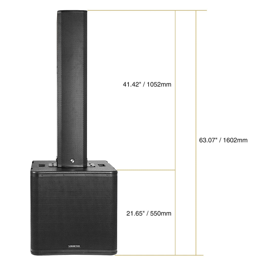 Powered Column Array Speaker System with 18" Subwoofer and Bluetooth H38998