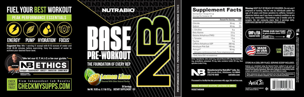 Sugar Free Pre-Workout Powder 30 Servings Lemon Lime X3635
