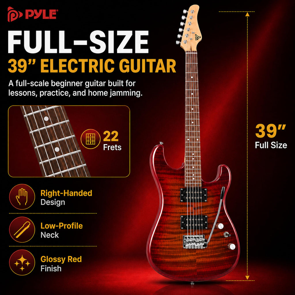 Red Full Size Electric Guitar Kit with Amp G80410