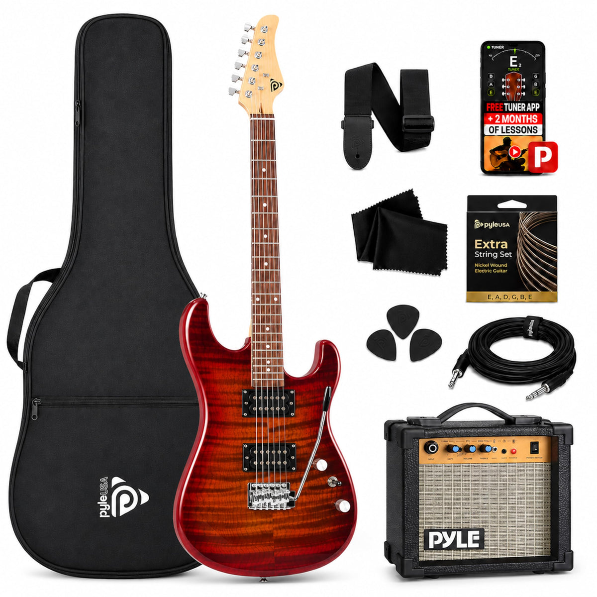 Red Full Size Electric Guitar Kit with Amp G80410