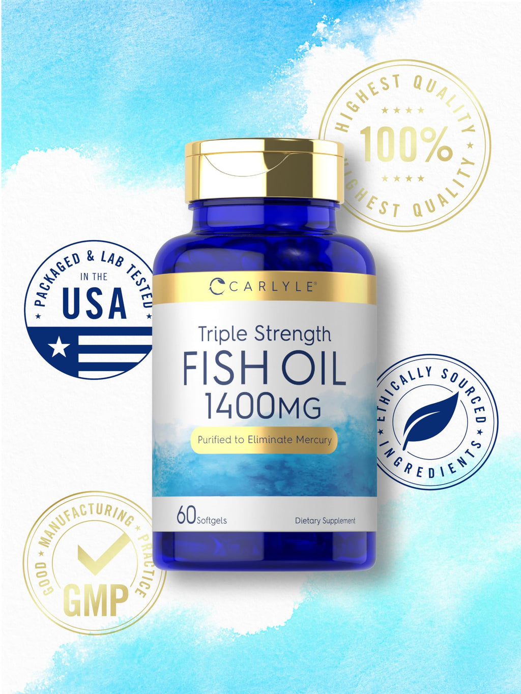 Omega 3 Fish Oil 1400 mg 60 Softgels L9250