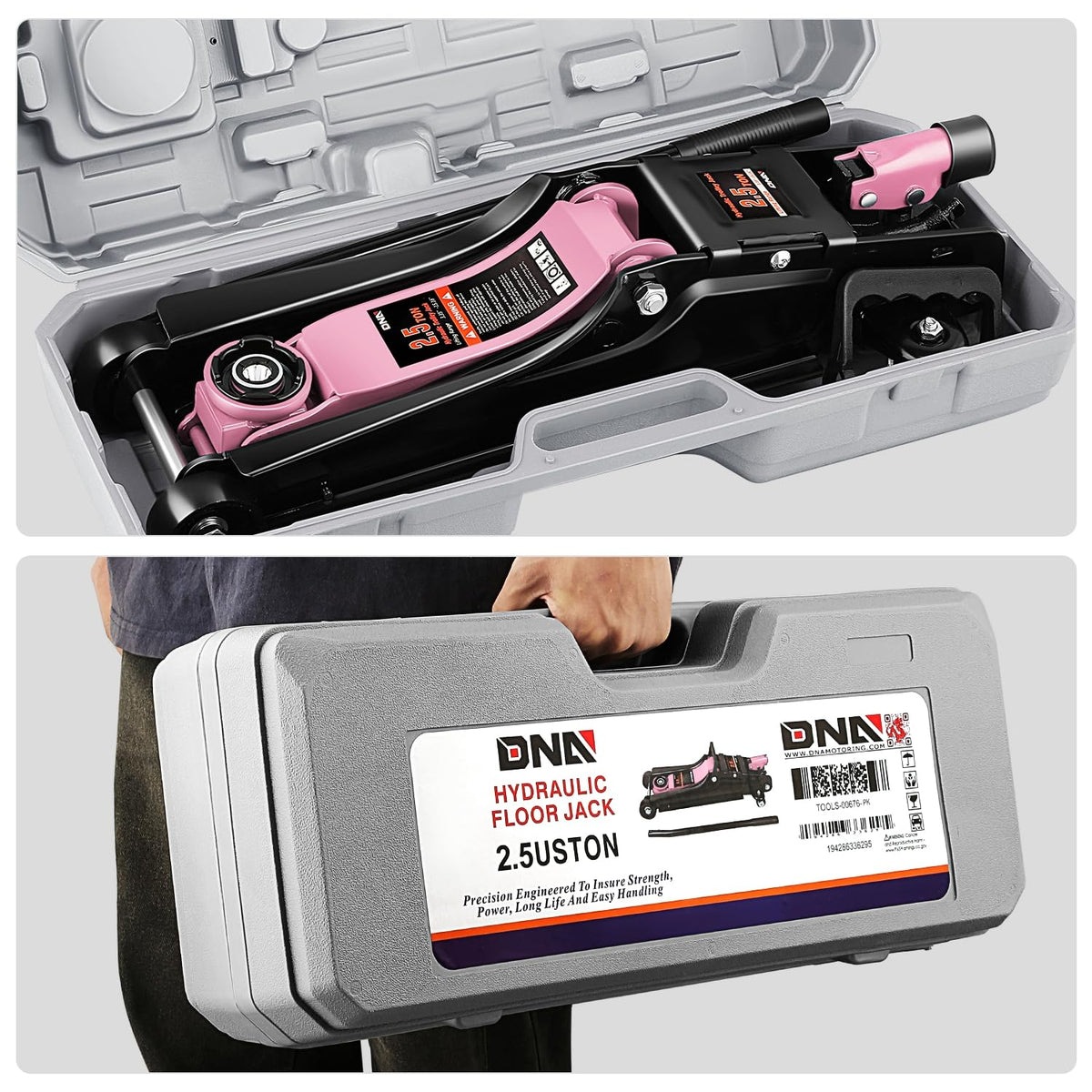 Low Profile Hydraulic Trolley Floor Jack 2.5 Ton Pink M4095