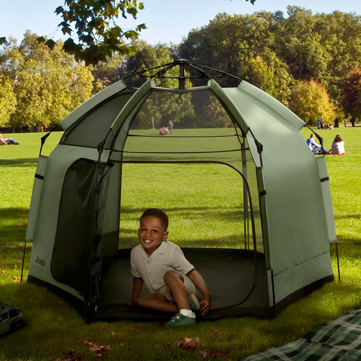 Olive Green Pop-Up Play Yard V9438