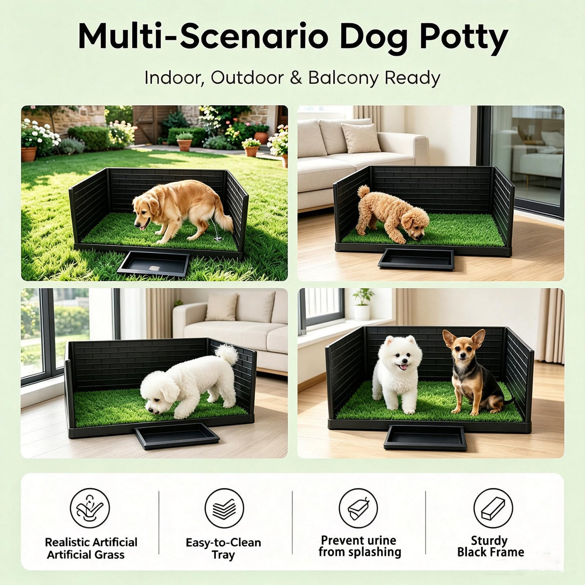 30"×20" Artificial Grass Dog Potty Tray X81197