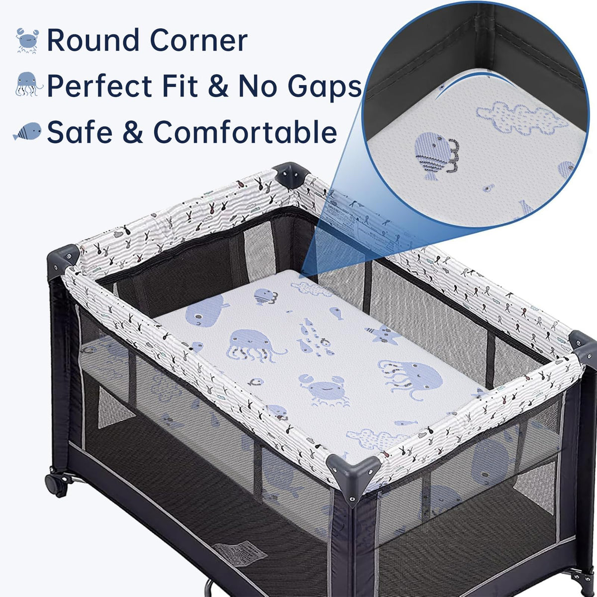 Dual Sided Memory Foam Pack and Play Mattress 38"x26" W343990