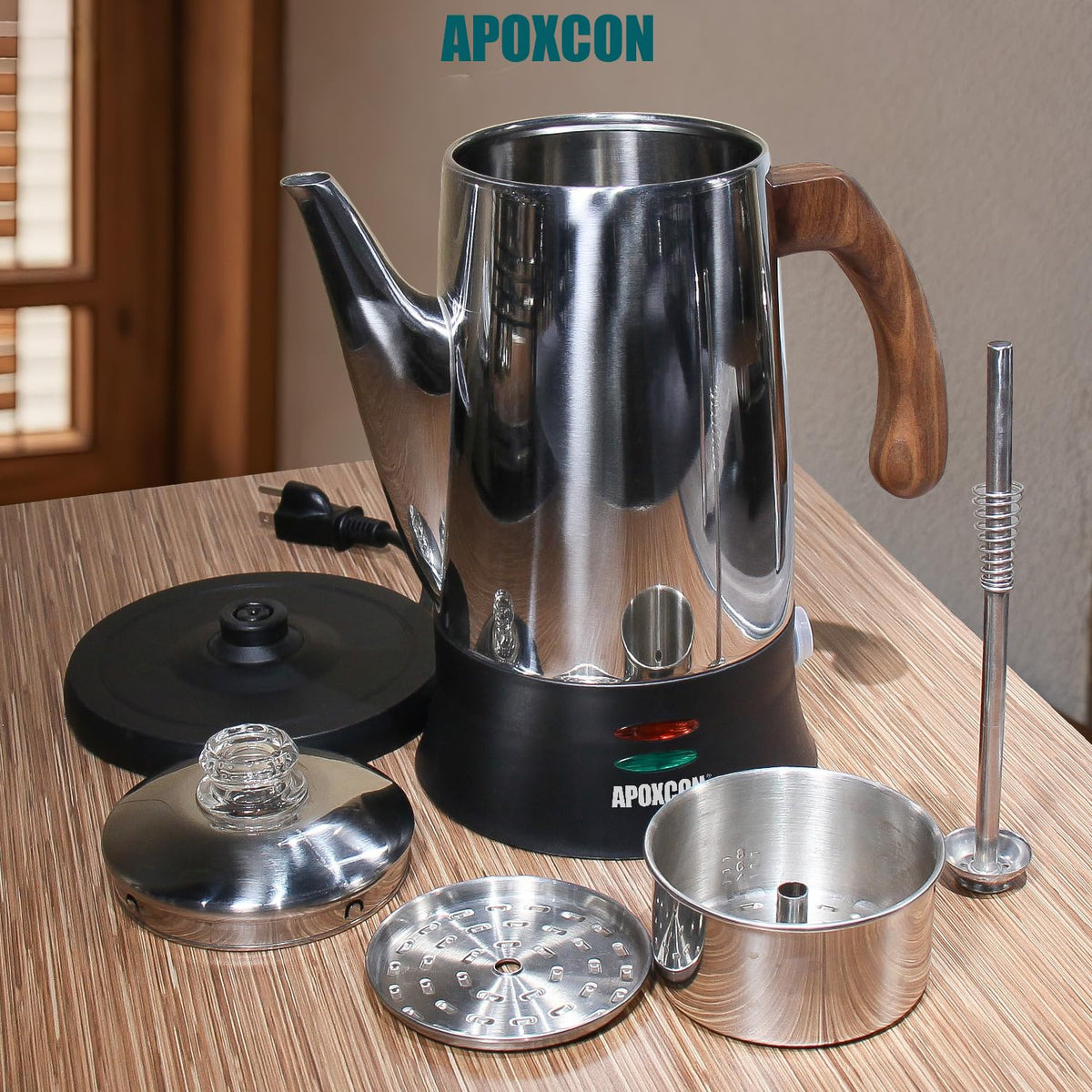 Electric Stainless Steel Coffee Percolator 8 Cup S6220